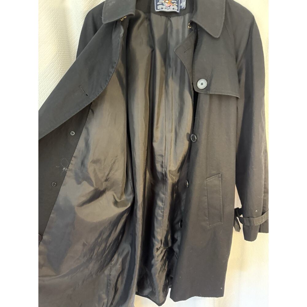 American Living Women’s Double Breasted Lightweight‎ Lined Trench Coat XL Black - Picture 7 of 8